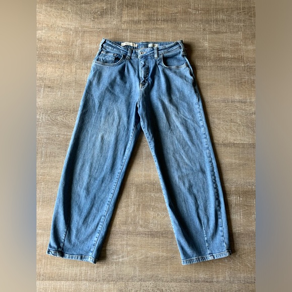 Anthropologie Pilcro women’s barrel Leg Jeans 28 ankle baggy pleat denim balloon - Picture 8 of 13